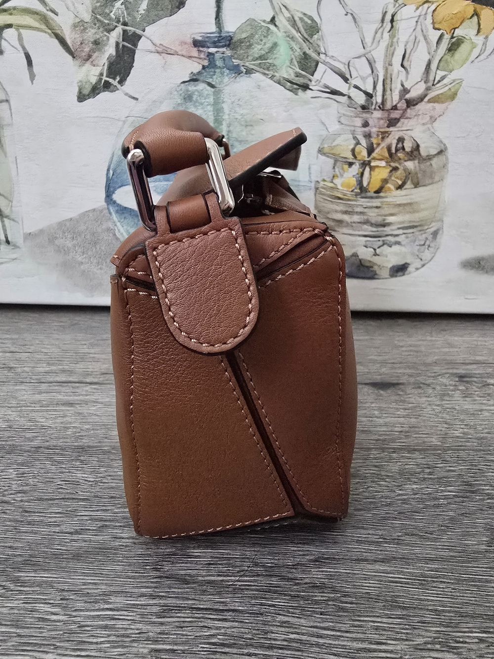 Loewe Mini Puzzle In Tan - Picture 3 of 13